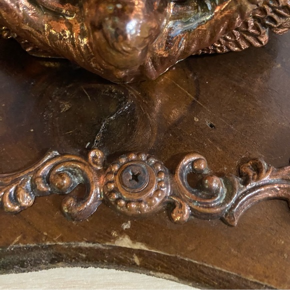 Virgen De Guadalupe Altar Copper Statue Wood Base 14.5 Religious Candle Holders - Picture 8 of 14